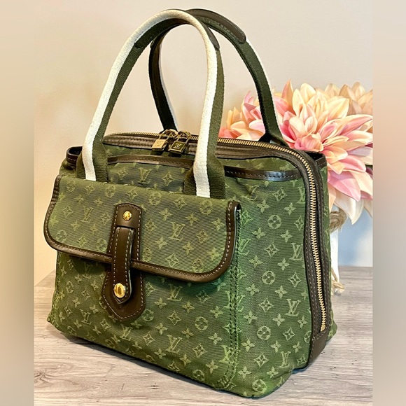 Authentic LOUIS VUITTON Sacmary Kate Green Monogram Mini Lin Bag - Picture 4 of 15